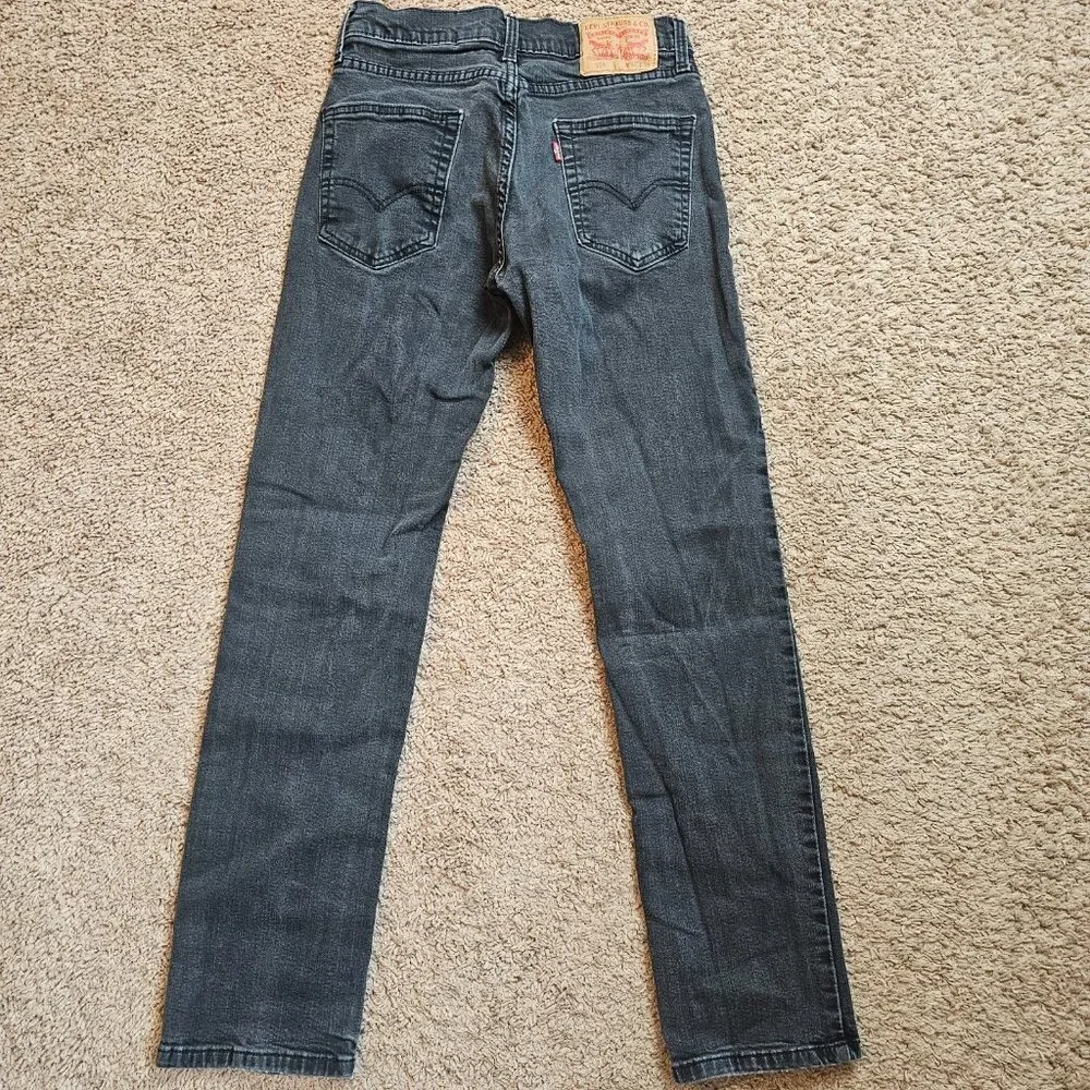 Levis 514 Jeans Mens Tag 29x32 Fit 28x29 Black Straight Denim Dark Wash Stretch - Picture 2 of 13